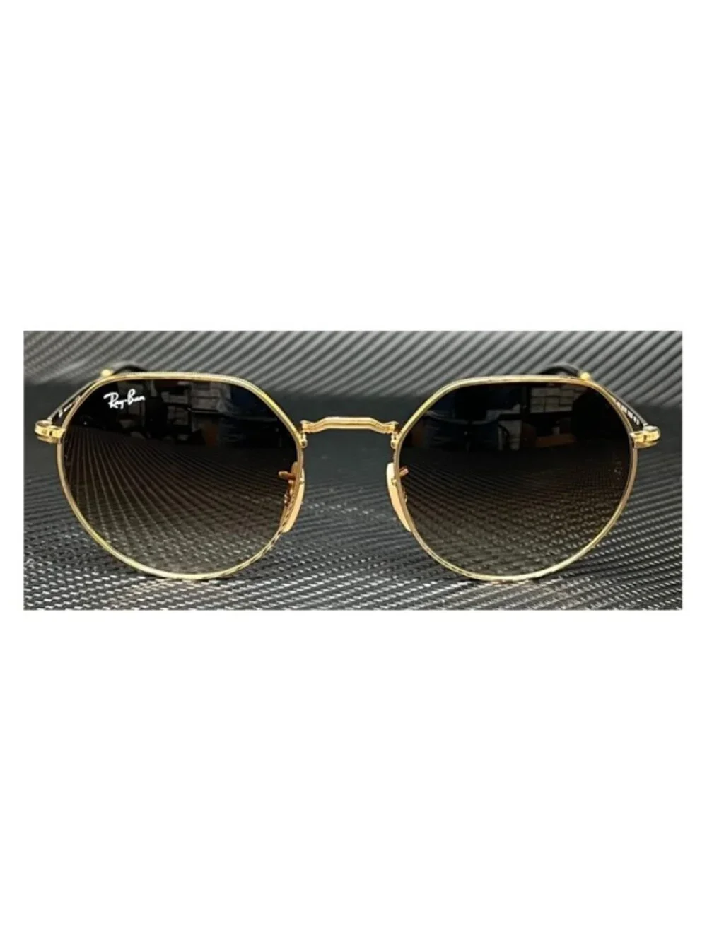 New Ray Ban Men  Gold Sunglasses  51- 20- 145